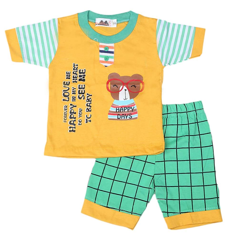 Boys Half Sleeves Suit 4546 - Yellow, Kids, Boys Sets And Suits, Chase Value, Chase Value