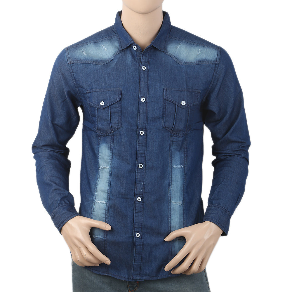Men's Casual Denim Shirt - Blue, Men, Shirts, Chase Value, Chase Value