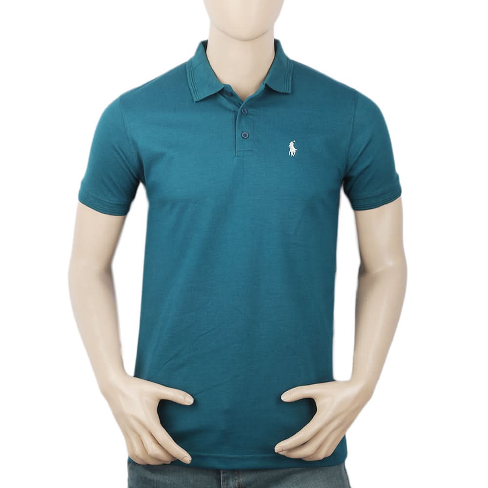 Men's Half Sleeves Polo T-Shirt - Steel Green, Men, T-Shirts And Polos, Chase Value, Chase Value