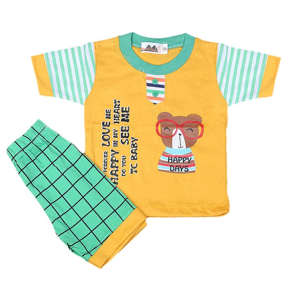 Boys Half Sleeves Suit 4546 - Yellow, Kids, Boys Sets And Suits, Chase Value, Chase Value