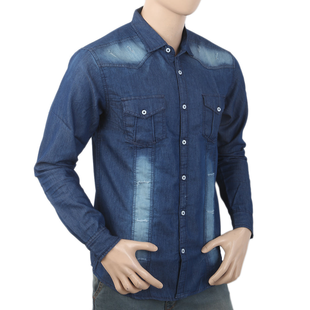 Men's Casual Denim Shirt - Blue, Men, Shirts, Chase Value, Chase Value