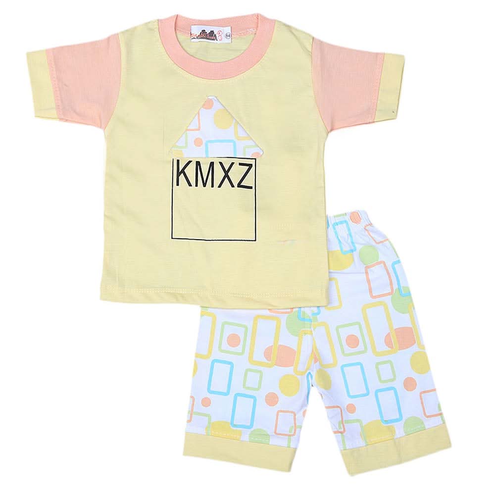 Boys Half Sleeves Suit 4540 - Lemon, Kids, Boys Sets And Suits, Chase Value, Chase Value