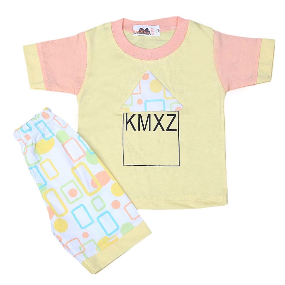 Boys Half Sleeves Suit 4540 - Lemon, Kids, Boys Sets And Suits, Chase Value, Chase Value