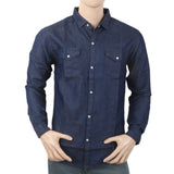 Men's Casual Denim Shirt - Dark Blue, Men, Shirts, Chase Value, Chase Value