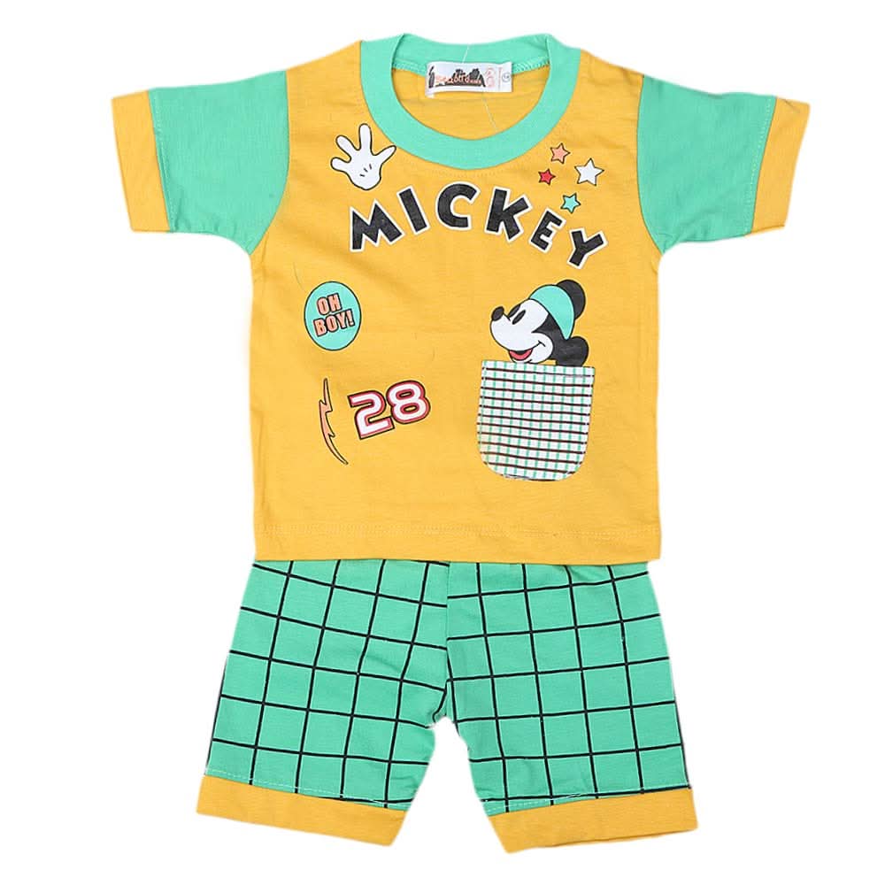 Boys Half Sleeves Suit 4544 - Yellow, Kids, Boys Sets And Suits, Chase Value, Chase Value