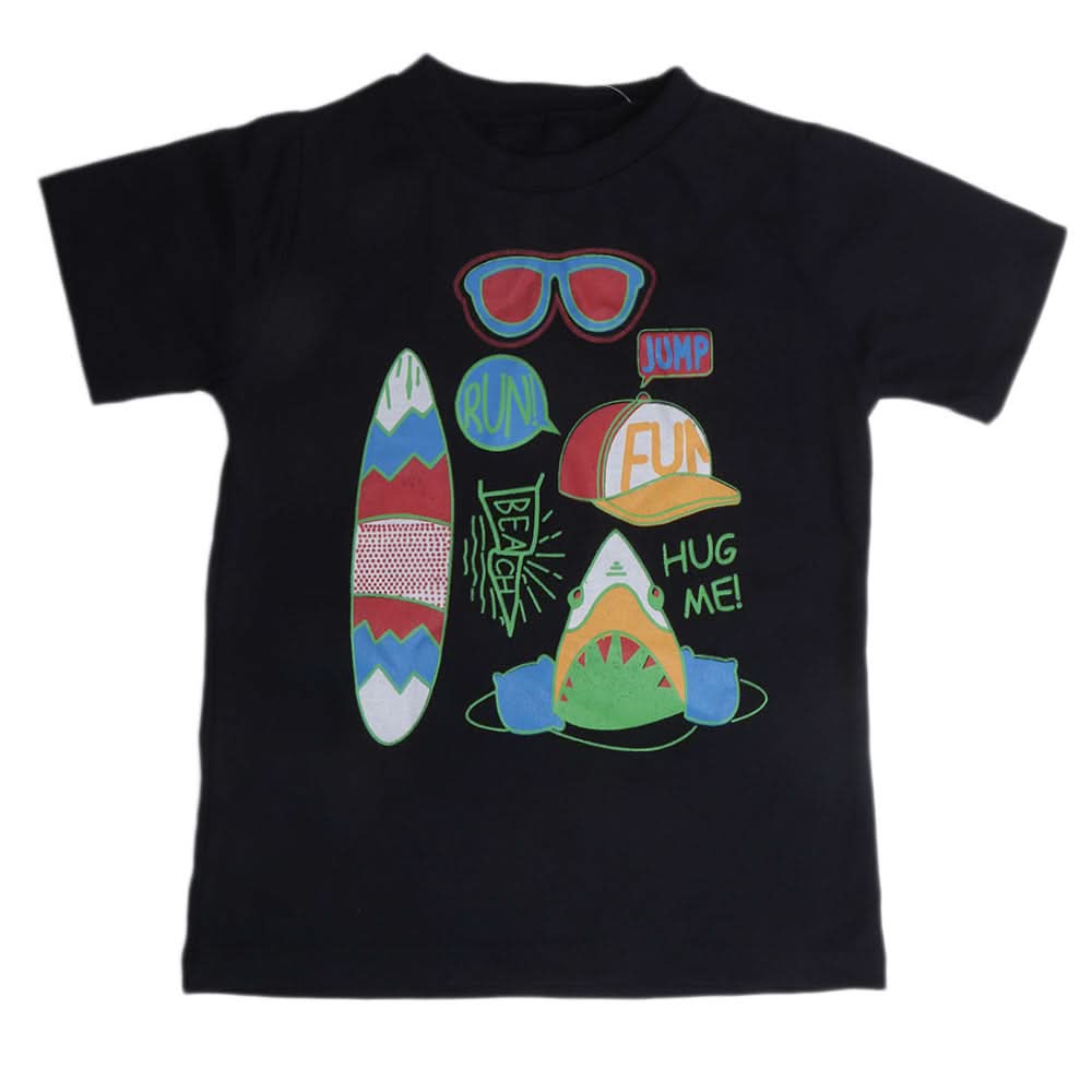 Boys Printed Half Sleeves T-Shirt  4731 - Navy Blue, Kids, Boys T-Shirts, Chase Value, Chase Value