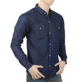 Men's Casual Denim Shirt - Dark Blue, Men, Shirts, Chase Value, Chase Value