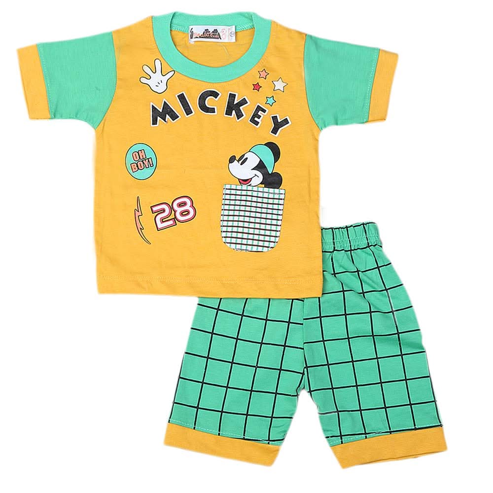 Boys Half Sleeves Suit 4544 - Yellow, Kids, Boys Sets And Suits, Chase Value, Chase Value