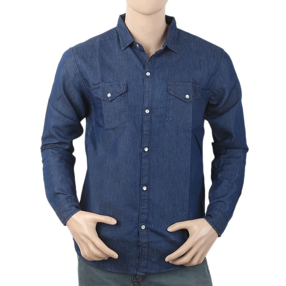 Men's Casual Denim Shirt - Blue, Men, Shirts, Chase Value, Chase Value