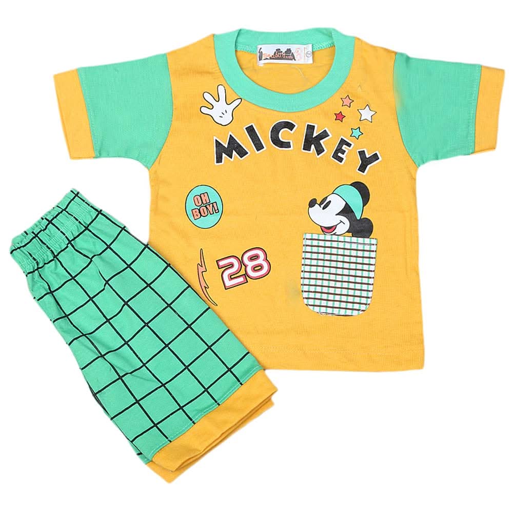 Boys Half Sleeves Suit 4544 - Yellow, Kids, Boys Sets And Suits, Chase Value, Chase Value