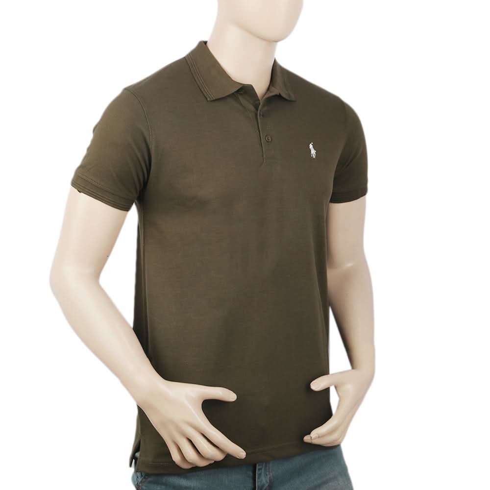 Men's Half Sleeves Polo T-Shirt - Olive, Men, T-Shirts And Polos, Chase Value, Chase Value
