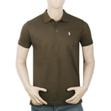 Men's Half Sleeves Polo T-Shirt - Olive, Men, T-Shirts And Polos, Chase Value, Chase Value
