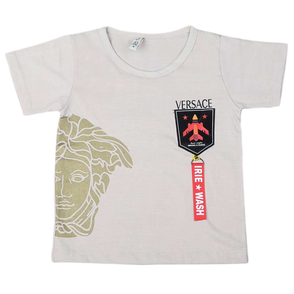 Boys Half Sleeves T-Shirt - Beige, Kids, Boys T-Shirts, Chase Value, Chase Value