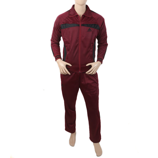 Men's Yarn Dyed Rib Track Suit - Maroon, Men, Track Suits, Chase Value, Chase Value