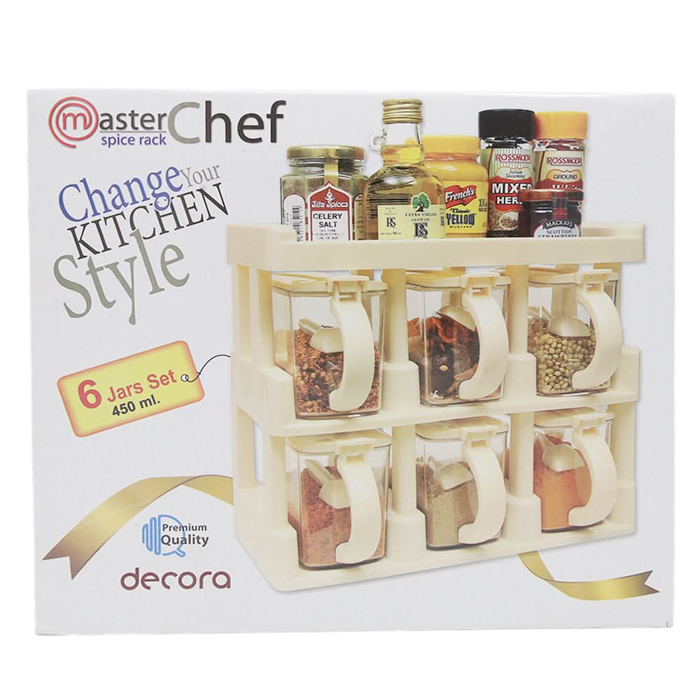 Master Chef Spice Rack 7 Jars Set 450ml - Fawn, Home & Lifestyle, Storage Boxes, Chase Value, Chase Value