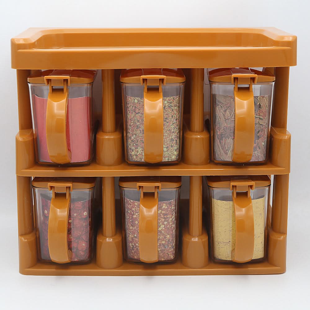 Master Chief Spice Rack 6 Jars Set 450ml - Brown, Home & Lifestyle, Storage Boxes, Chase Value, Chase Value