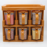Master Chief Spice Rack 6 Jars Set 450ml - Brown, Home & Lifestyle, Storage Boxes, Chase Value, Chase Value
