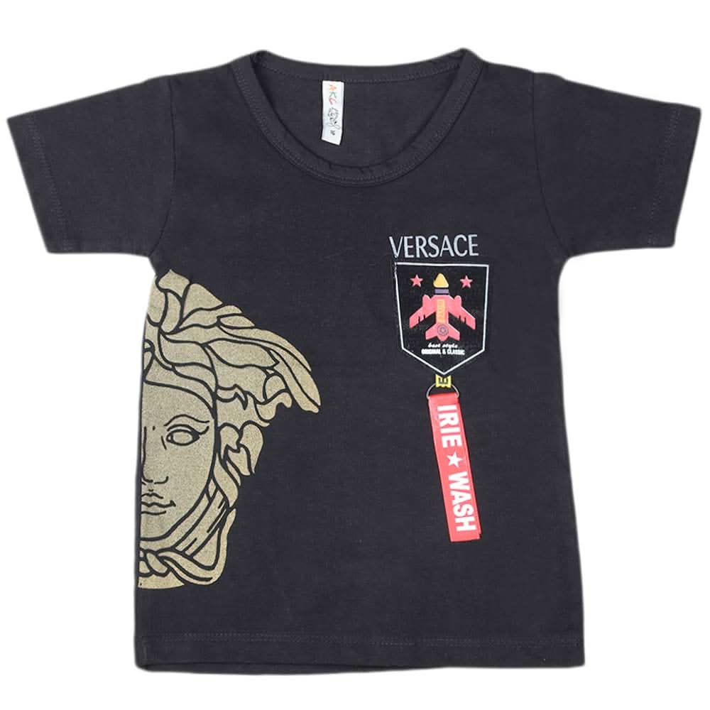Boys Half Sleeves T-Shirt - Black, Kids, Boys T-Shirts, Chase Value, Chase Value