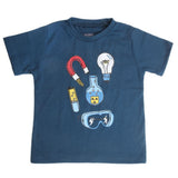 Boys Printed Half Sleeves T-Shirt  4735 - Steel Blue, Kids, Boys T-Shirts, Chase Value, Chase Value