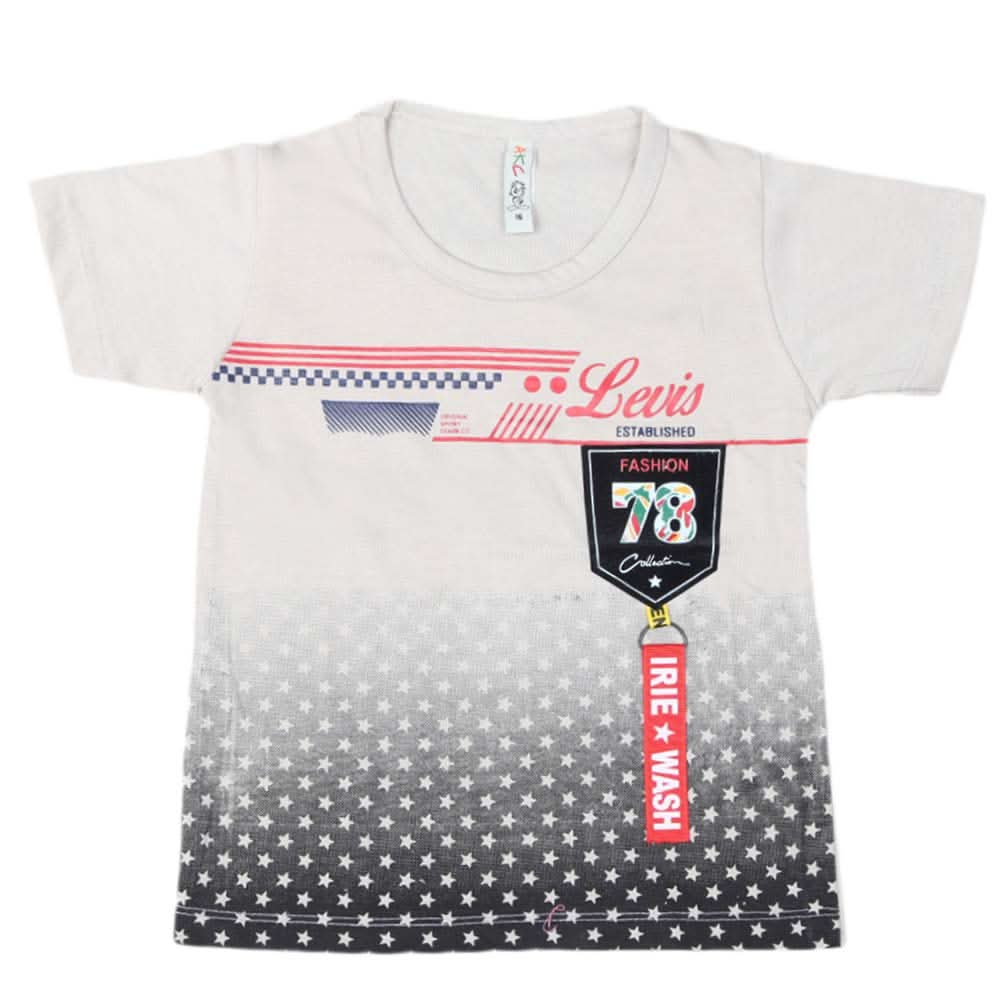 Boys Half Sleeves T-Shirt - Beige, Kid's Clothes, Chase Value, Chase Value