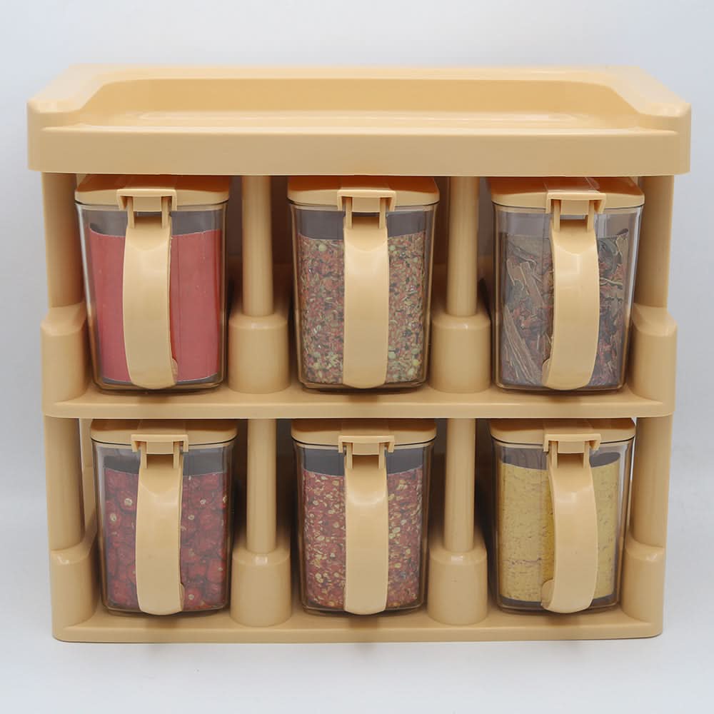 Master Chief Spice Rack 6 Jars Set 450ml - Beige, Home & Lifestyle, Storage Boxes, Chase Value, Chase Value