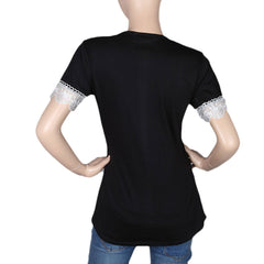 Women's Half Sleeve Stone T-Shirt - Black - test-store-for-chase-value