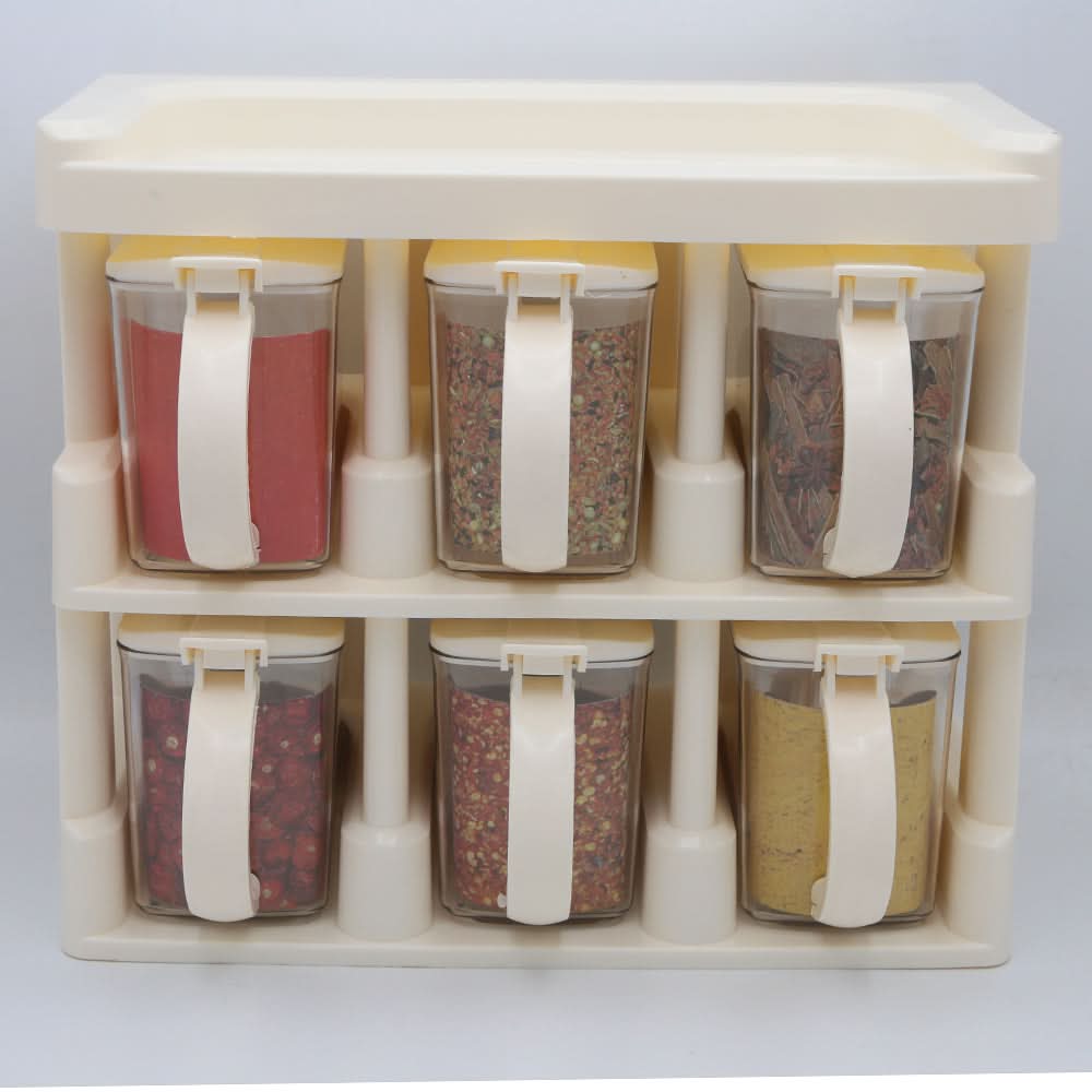 Master Chief Spice Rack 6 Jars Set 450ml - White, Home & Lifestyle, Storage Boxes, Chase Value, Chase Value