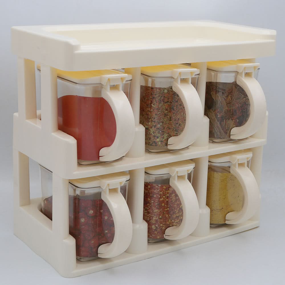 Master Chief Spice Rack 6 Jars Set 450ml - White, Home & Lifestyle, Storage Boxes, Chase Value, Chase Value