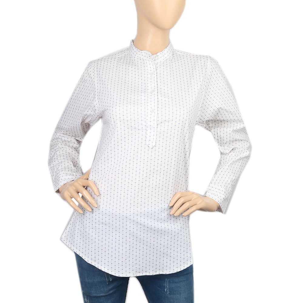 Women's Printed Casual Shirt - White, Women, T-Shirts And Tops, Chase Value, Chase Value