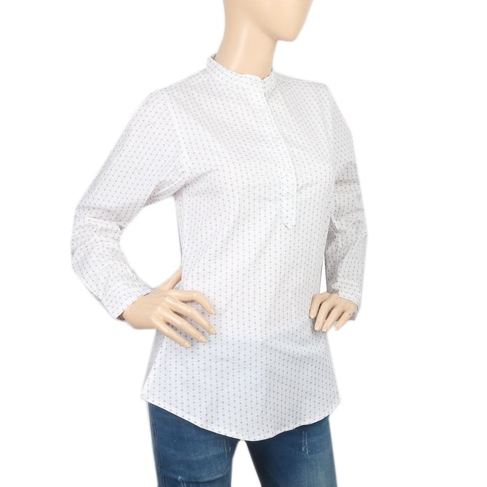 Women's Printed Casual Shirt - White, Women, T-Shirts And Tops, Chase Value, Chase Value