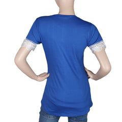 Women's Half Sleeve Stone T-Shirt - Blue - test-store-for-chase-value