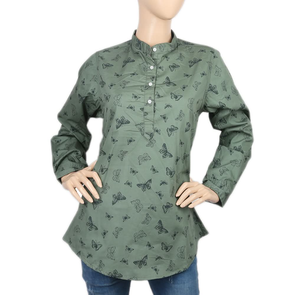 Women's Printed Casual Shirt - Green, Women, T-Shirts And Tops, Chase Value, Chase Value
