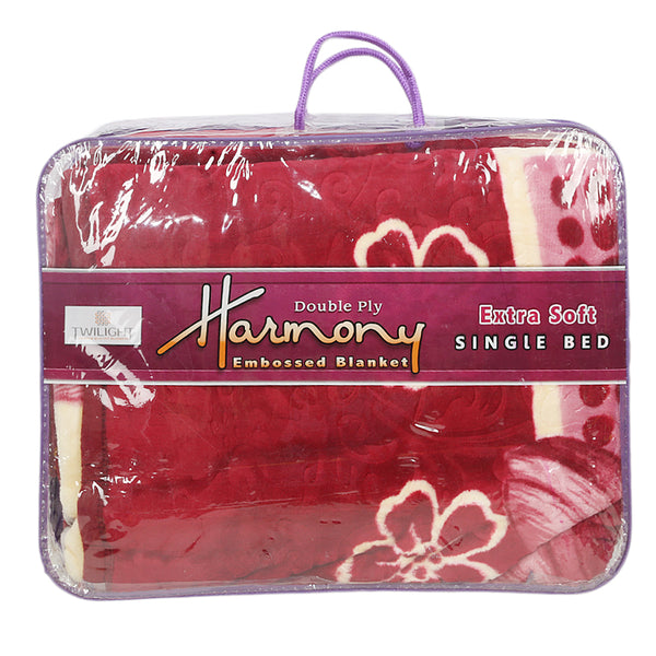 Blanket Harmony 2 PLY Single Bed - Maroon, Home & Lifestyle, Blanket, Chase Value, Chase Value
