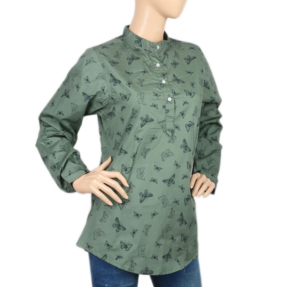 Women's Printed Casual Shirt - Green, Women, T-Shirts And Tops, Chase Value, Chase Value
