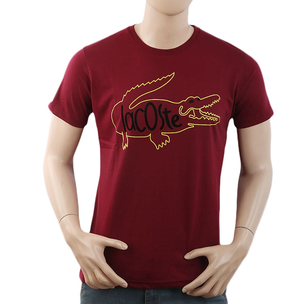 Men's Half Sleeves Printed T-Shirt - Maroon, Men, T-Shirts And Polos, Chase Value, Chase Value