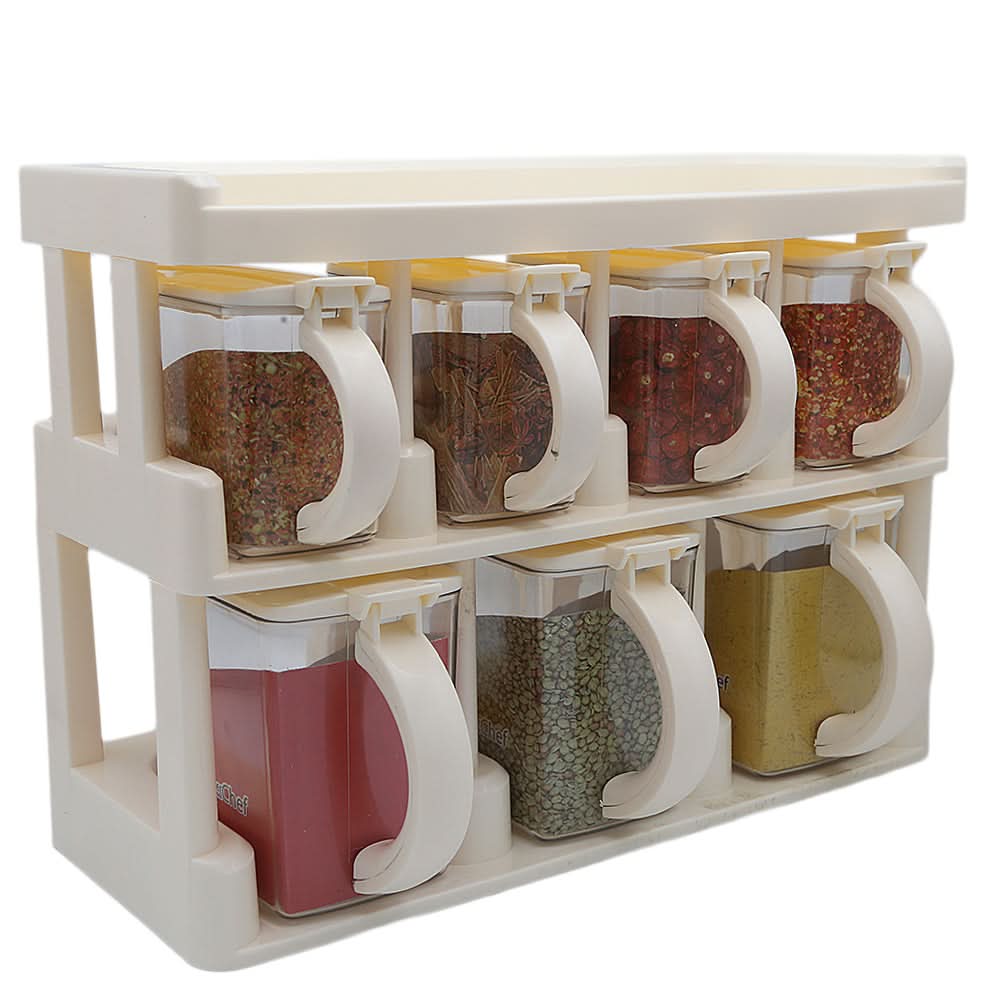 Master Chef Spice Rack 7 Jars Set 450ml - Fawn, Home & Lifestyle, Storage Boxes, Chase Value, Chase Value
