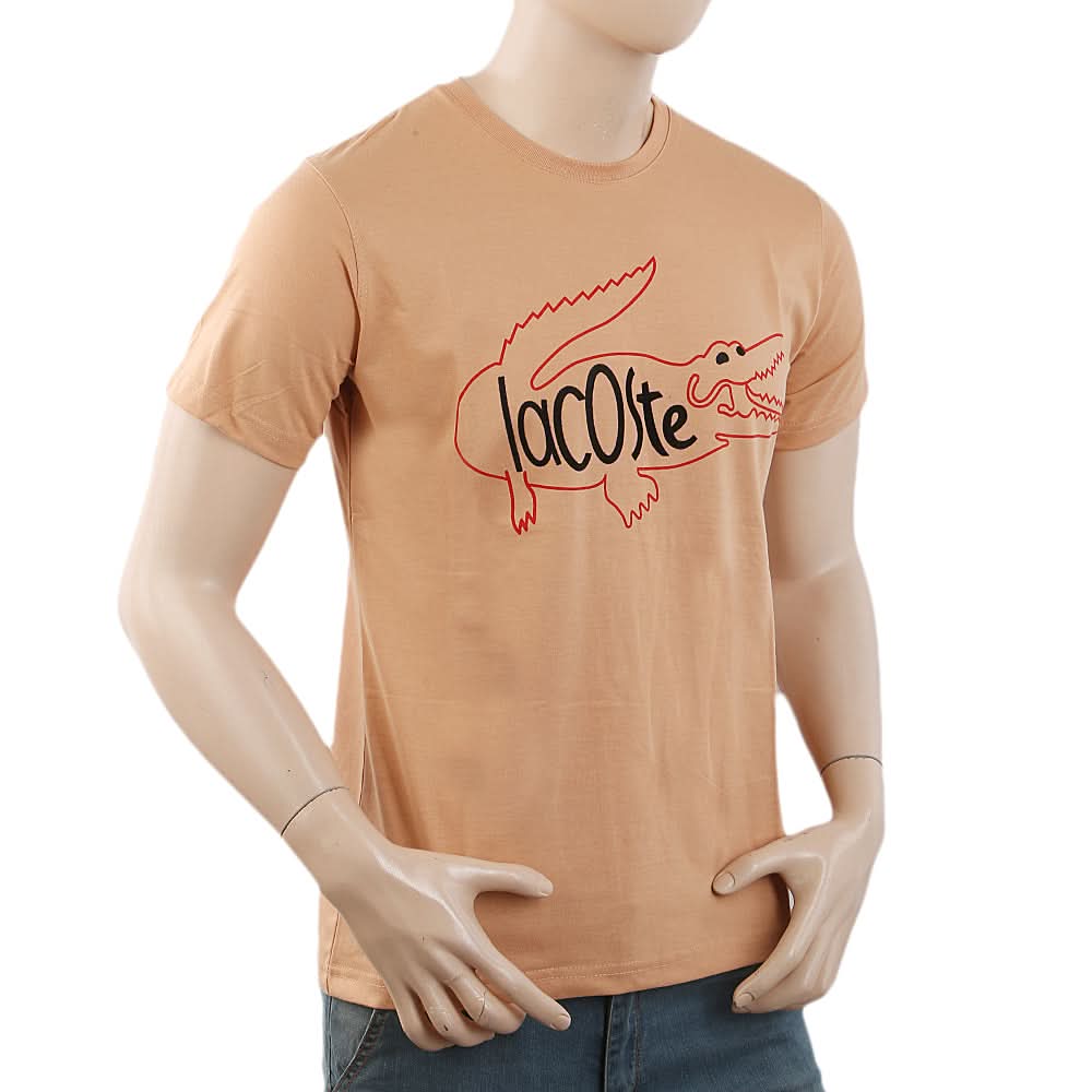 Men's Half Sleeves Printed T-Shirt - Peach, Men, T-Shirts And Polos, Chase Value, Chase Value