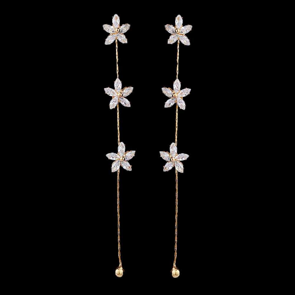 Women's Zircon Earring - Golden, Women, Earrings & Tops, Chase Value, Chase Value