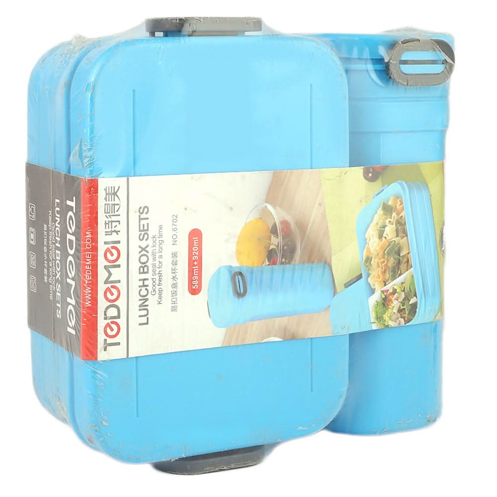 Homeo Lunch Box With Water Bottle (6702) - Blue, Kids, Tiffin Boxes And Bottles, Chase Value, Chase Value