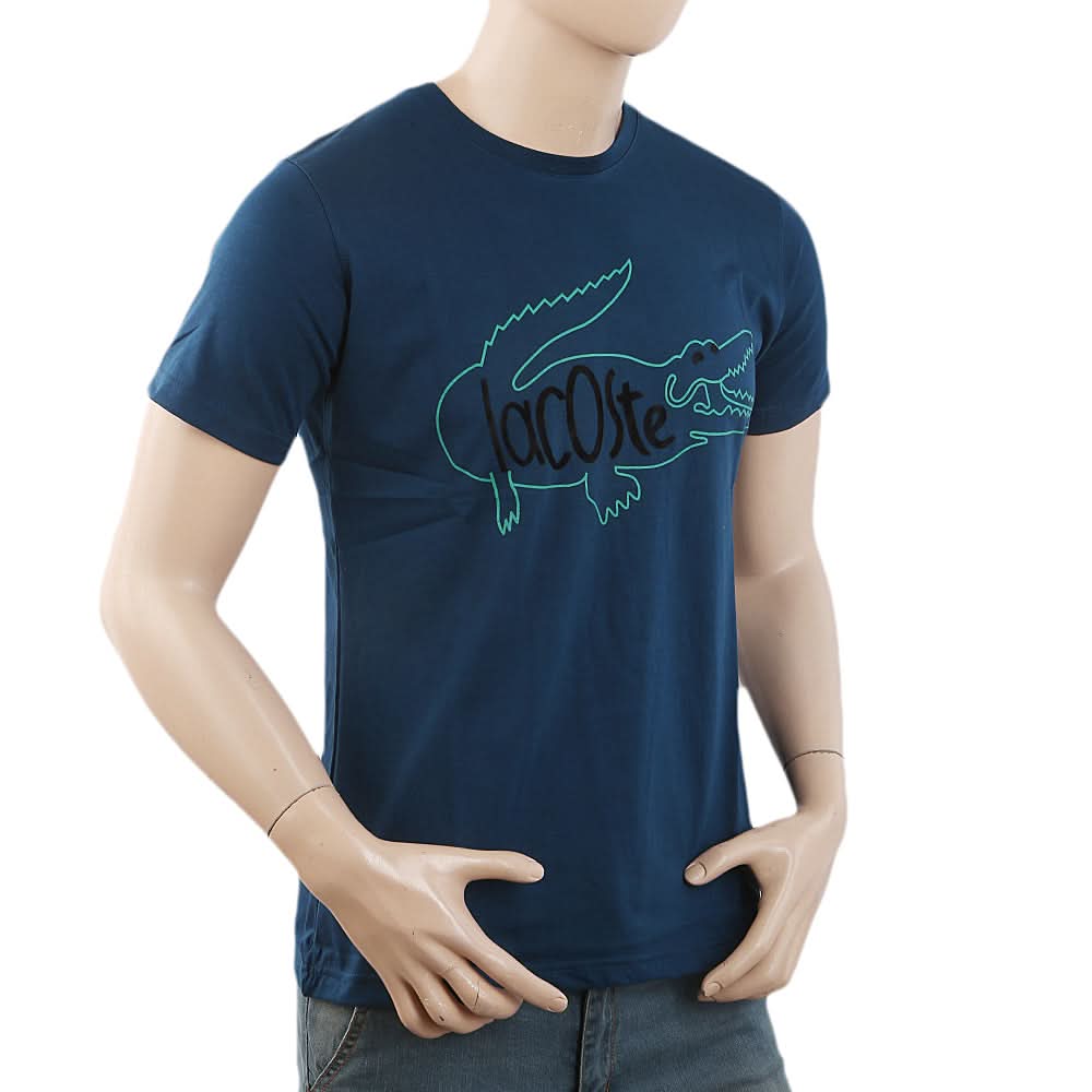 Men's Half Sleeves Printed T-Shirt - Steel Blue, Men, T-Shirts And Polos, Chase Value, Chase Value