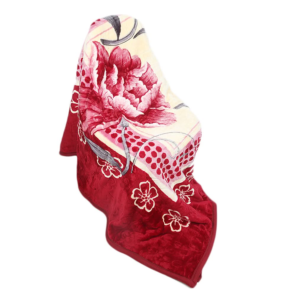 Blanket Harmony 2 PLY Single Bed - Maroon, Home & Lifestyle, Blanket, Chase Value, Chase Value