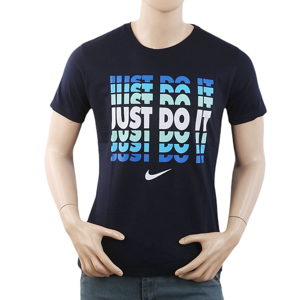 Men's Half Sleeves Printed T-Shirt - Navy Blue, Men, T-Shirts And Polos, Chase Value, Chase Value