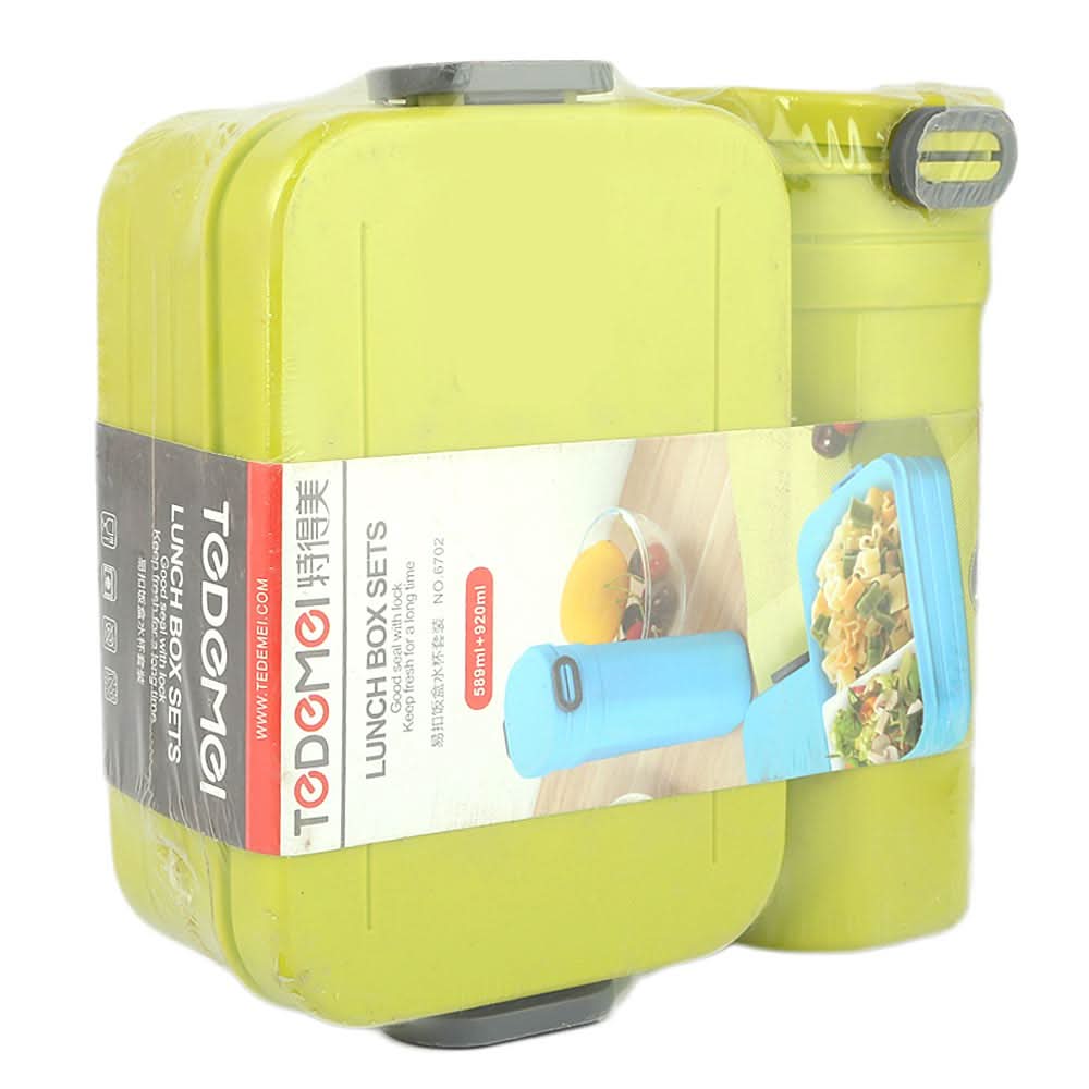 Homeo Lunch Box With Water Bottle (6702) - Green, Kids, Tiffin Boxes And Bottles, Chase Value, Chase Value