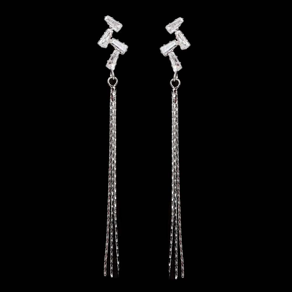 Women's Zircon Earring - Silver, Women, Earrings & Tops, Chase Value, Chase Value