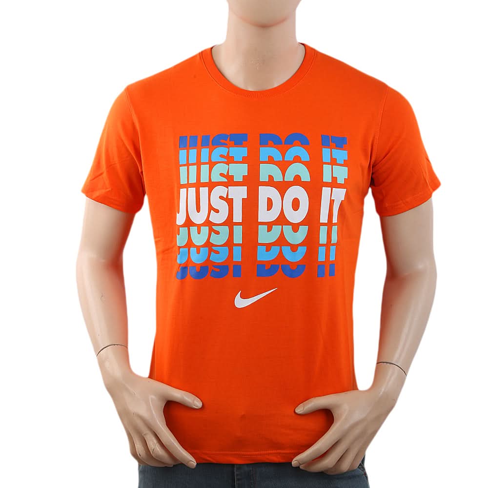 Men's Half Sleeves Printed T-Shirt - Orange, Men, T-Shirts And Polos, Chase Value, Chase Value