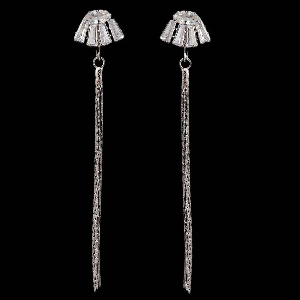 Women's Zircon Earring - Silver, Women, Earrings & Tops, Chase Value, Chase Value