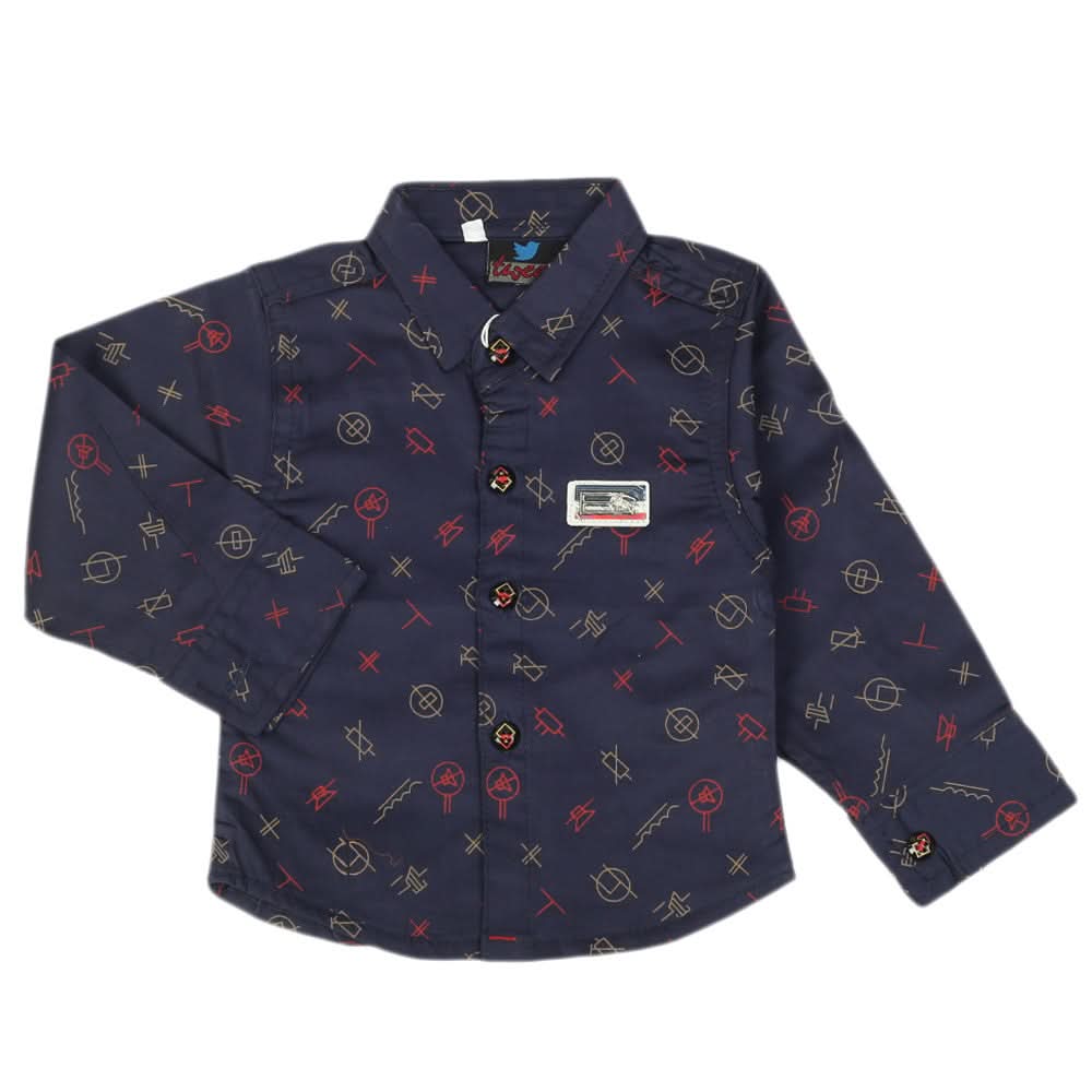 Newborn Boys Full Sleeves Shirt - Navy Blue, Newborn Boys Shirts & T-Shirts, Chase Value, Chase Value