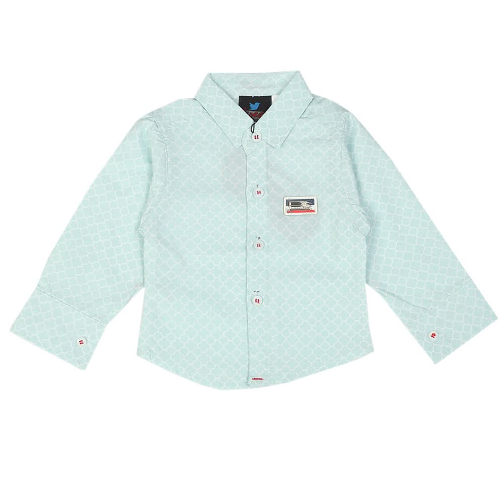 Newborn Boys Full Sleeves Shirt - Cyan, Newborn Boys Shirts & T-Shirts, Chase Value, Chase Value