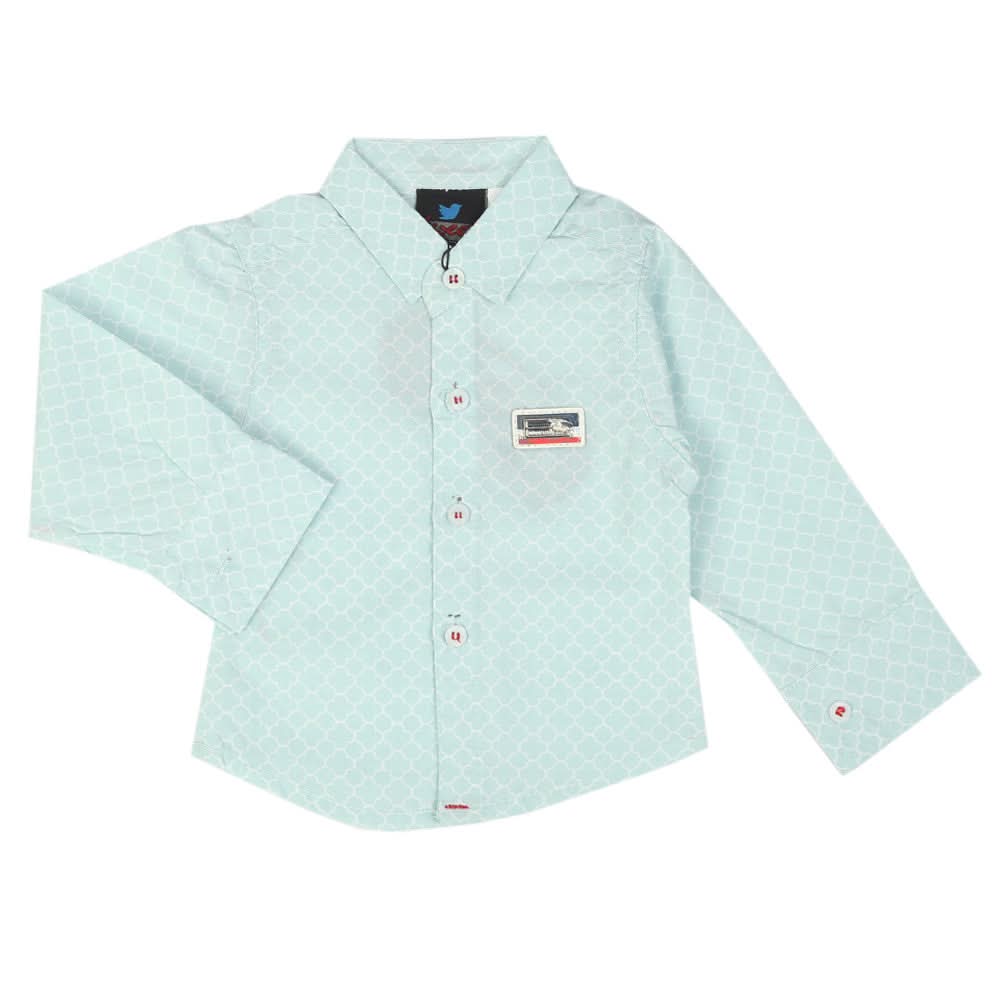 Newborn Boys Full Sleeves Shirt - Cyan, Newborn Boys Shirts & T-Shirts, Chase Value, Chase Value