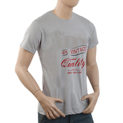 Men's Half Sleeves Printed T-Shirt - Light Grey, Men, T-Shirts And Polos, Chase Value, Chase Value